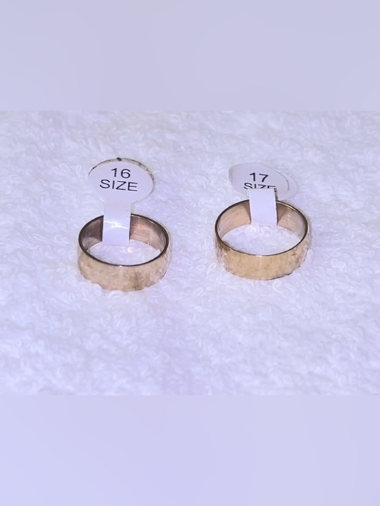 Jewelry - Gold-Tone Hammered Wedding Band - Size 16 & 17